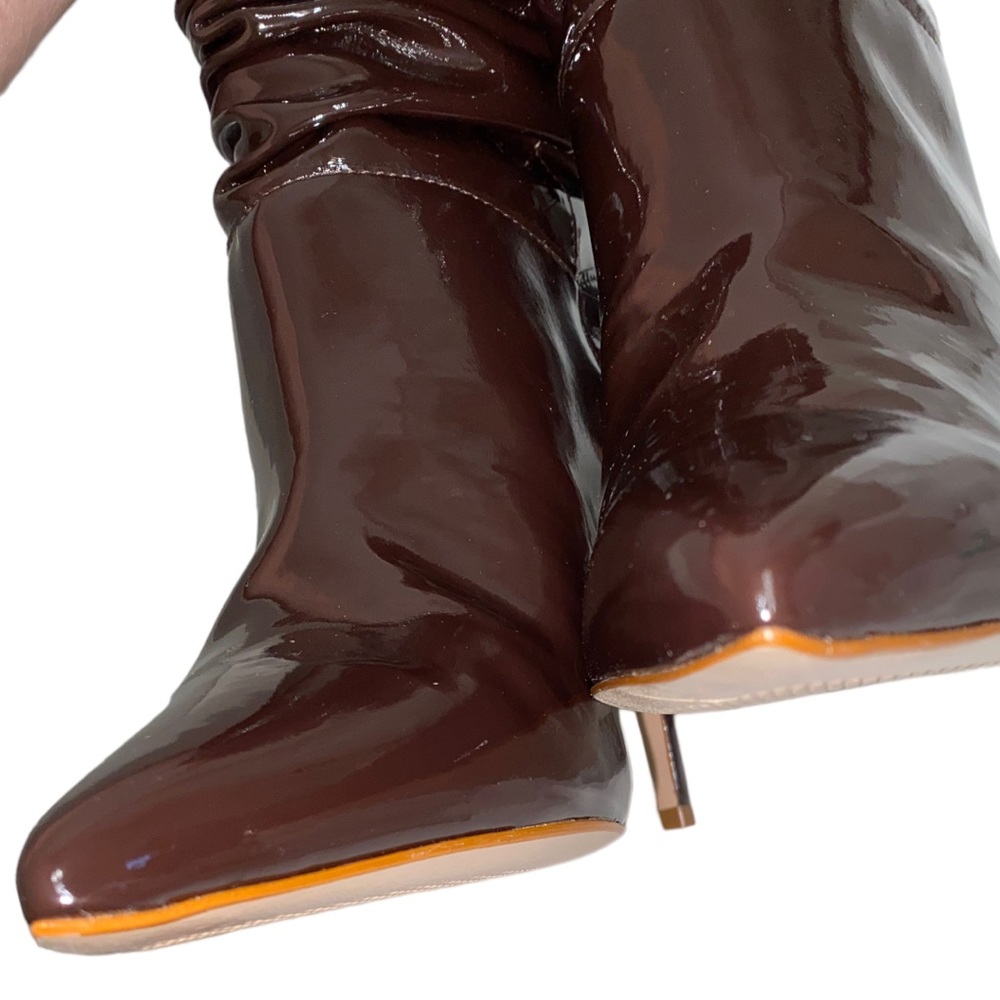 Schutz Ashlee High Stiletto Bootie Dark Chocolate - Size 8B NWT & Dust Bag - Picture 3 of 16